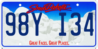 SD license plate 98YI34