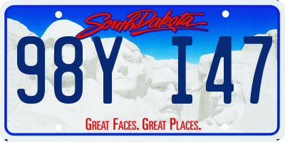 SD license plate 98YI47