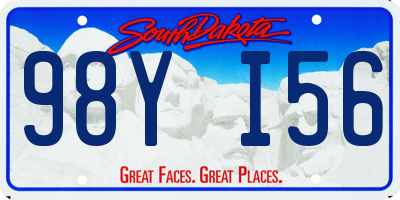 SD license plate 98YI56