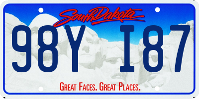 SD license plate 98YI87