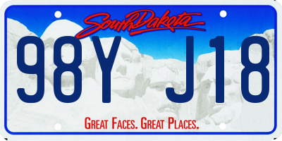 SD license plate 98YJ18