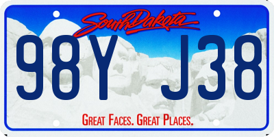 SD license plate 98YJ38