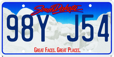 SD license plate 98YJ54