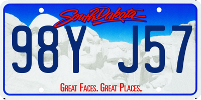 SD license plate 98YJ57