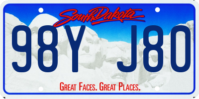 SD license plate 98YJ80