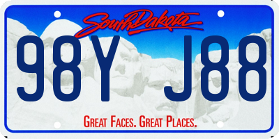 SD license plate 98YJ88