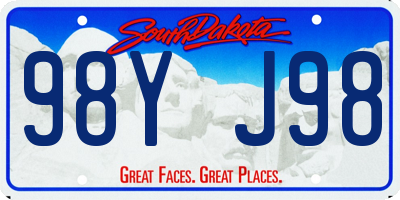 SD license plate 98YJ98