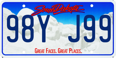 SD license plate 98YJ99