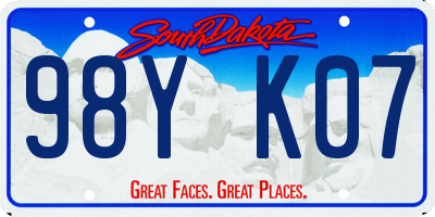 SD license plate 98YK07