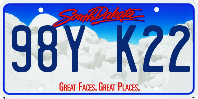 SD license plate 98YK22