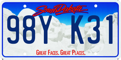 SD license plate 98YK31