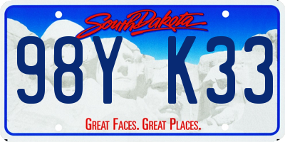 SD license plate 98YK33
