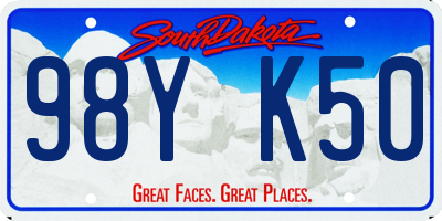 SD license plate 98YK50