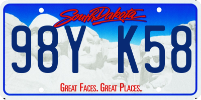 SD license plate 98YK58