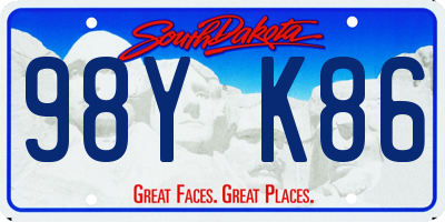 SD license plate 98YK86