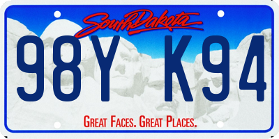 SD license plate 98YK94