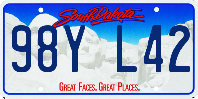 SD license plate 98YL42