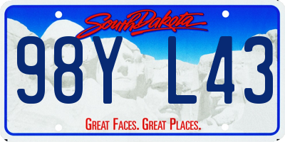 SD license plate 98YL43