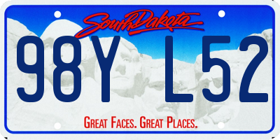 SD license plate 98YL52