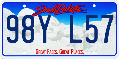 SD license plate 98YL57