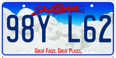 SD license plate 98YL62