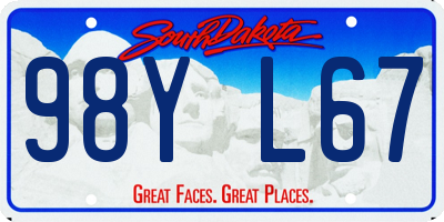 SD license plate 98YL67