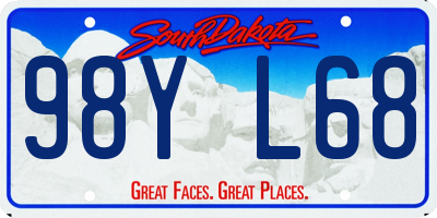 SD license plate 98YL68