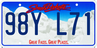 SD license plate 98YL71