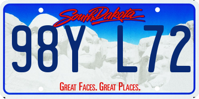 SD license plate 98YL72