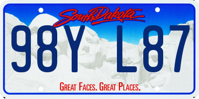 SD license plate 98YL87