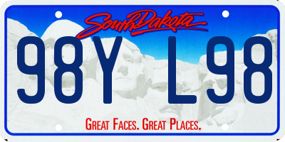 SD license plate 98YL98