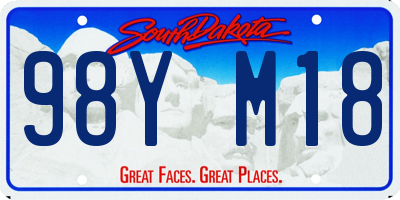 SD license plate 98YM18