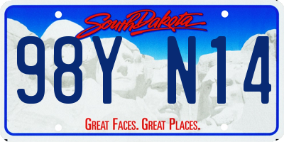 SD license plate 98YN14