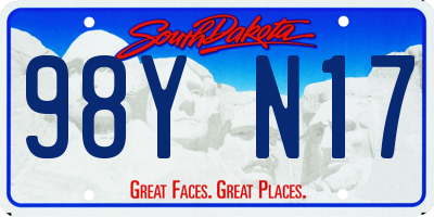 SD license plate 98YN17