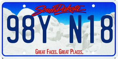SD license plate 98YN18