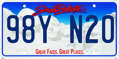 SD license plate 98YN20
