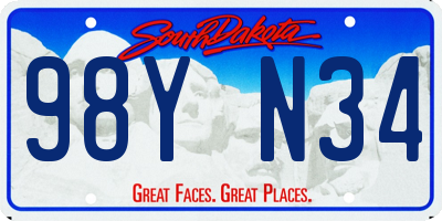 SD license plate 98YN34