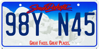 SD license plate 98YN45