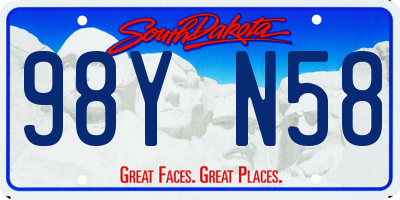 SD license plate 98YN58