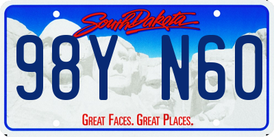 SD license plate 98YN60