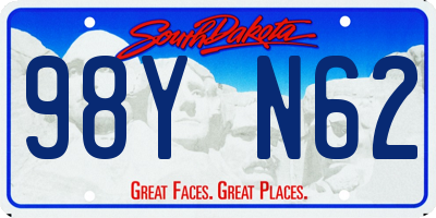 SD license plate 98YN62