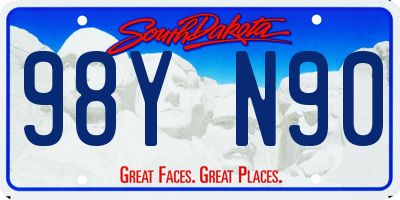 SD license plate 98YN90