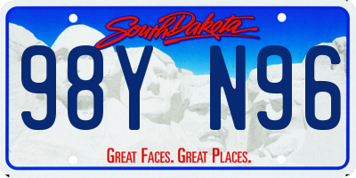 SD license plate 98YN96
