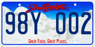 SD license plate 98YO02