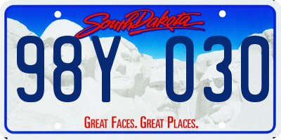 SD license plate 98YO30