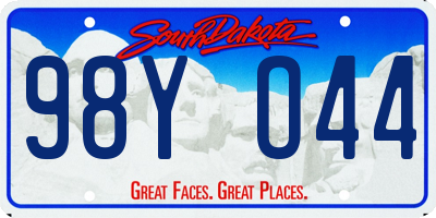 SD license plate 98YO44
