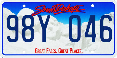 SD license plate 98YO46