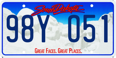 SD license plate 98YO51