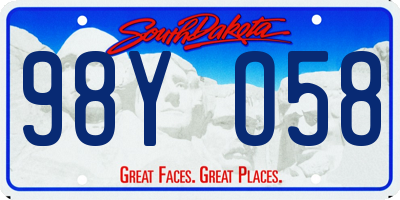 SD license plate 98YO58