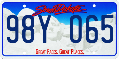 SD license plate 98YO65